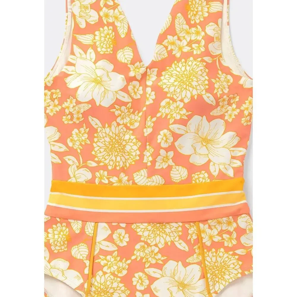 Womens Matilda Jane Dream Chasers So Peachy Swimsuit SZ large peach yellow WS78